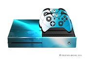 E-SKINS Xbox One gaming console skin Blue light Streak and White Clouds decals