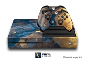 E-SKINS Xbox One gaming console skin metal grunge polygon pattern 2 decals