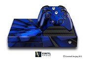 E-SKINS Xbox One gaming console skin 3d block towers graphic blue decals